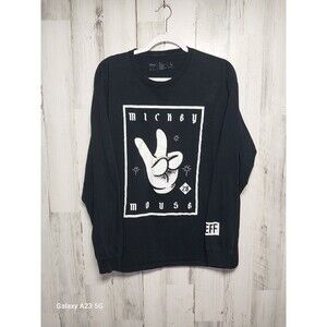 Neff Disney Mickey Mouse T Shirt Adult Large Long Sleeve Black Mens